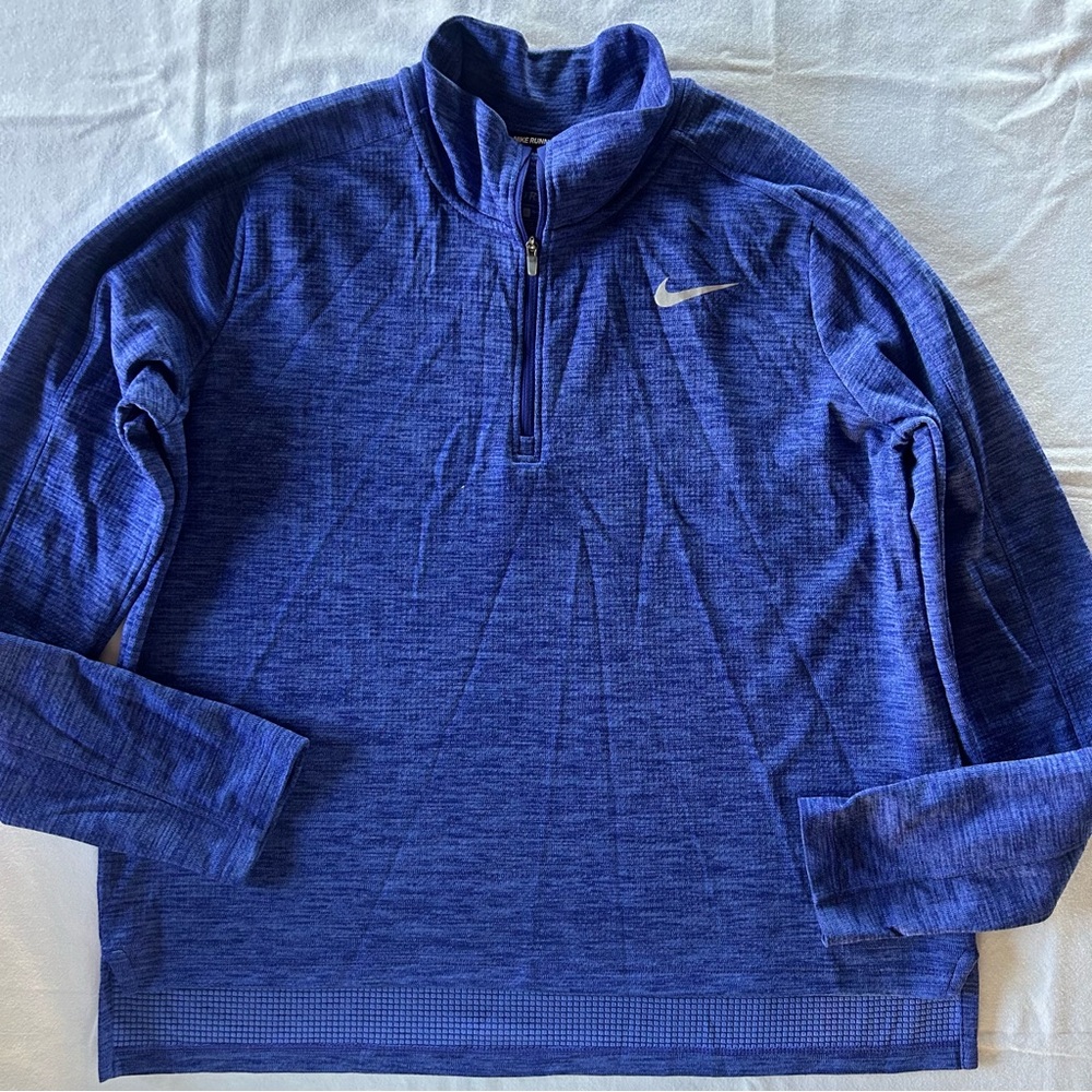 Women's NIKE Purple 1/4 Zip Pullover Running Large
